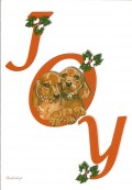 Joy, Julekort  med rd kuvert