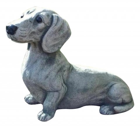 Gravhundefigur i beton-look