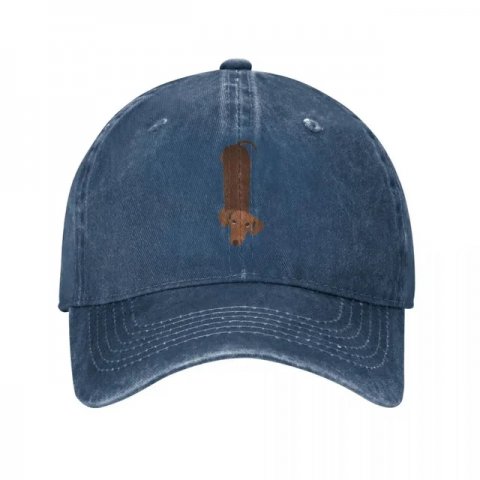 Cap - siddende gravhund, denimbl