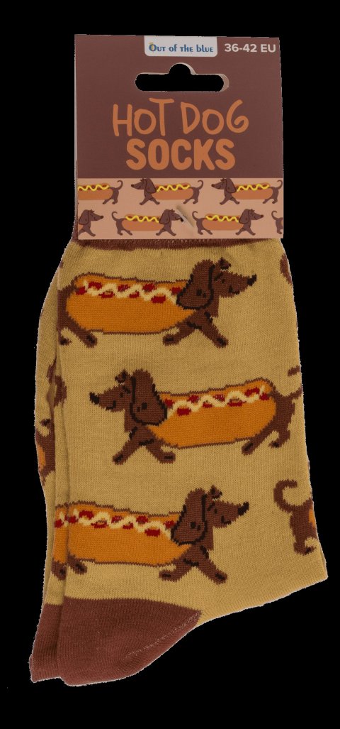 Gul/brune str�mper med hotdogs