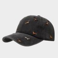 sort Cap broderet m/gravhunde