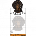 magnetisk notesblok med sort gravhund